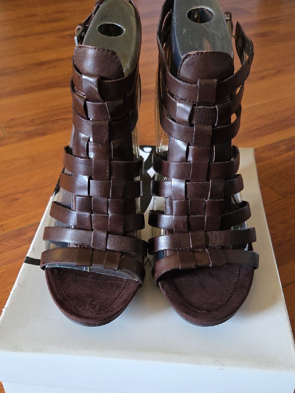 Nine West Women’s Brown Woven Strappy Heeled Sandals - NIB